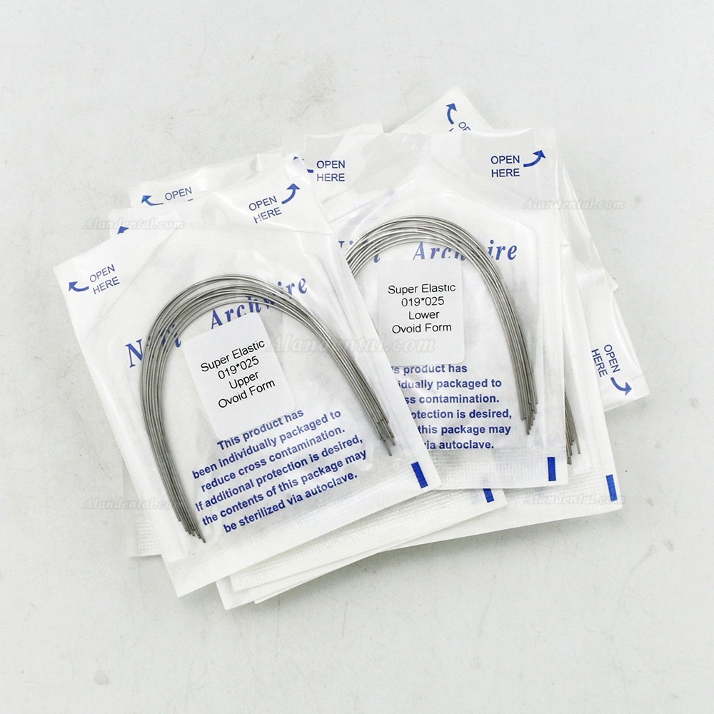 10Packs Dental Orthodontic Super Elastic NITI Arch Wire Rectangular Ovoid U / L